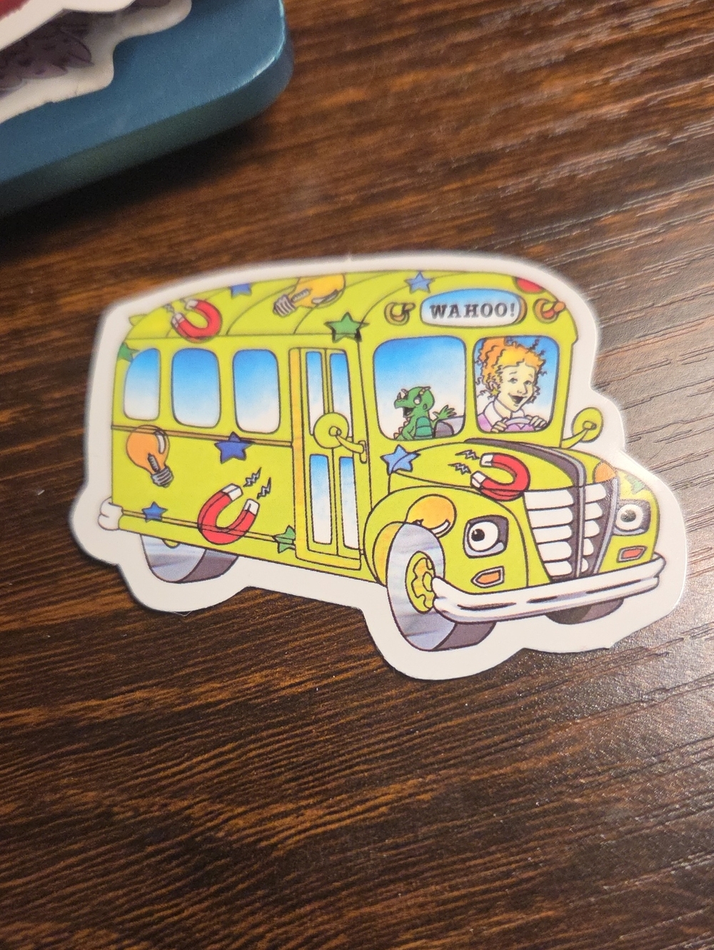Bright Yellow School Bus Sticker Toy for Magic School Bus Kids